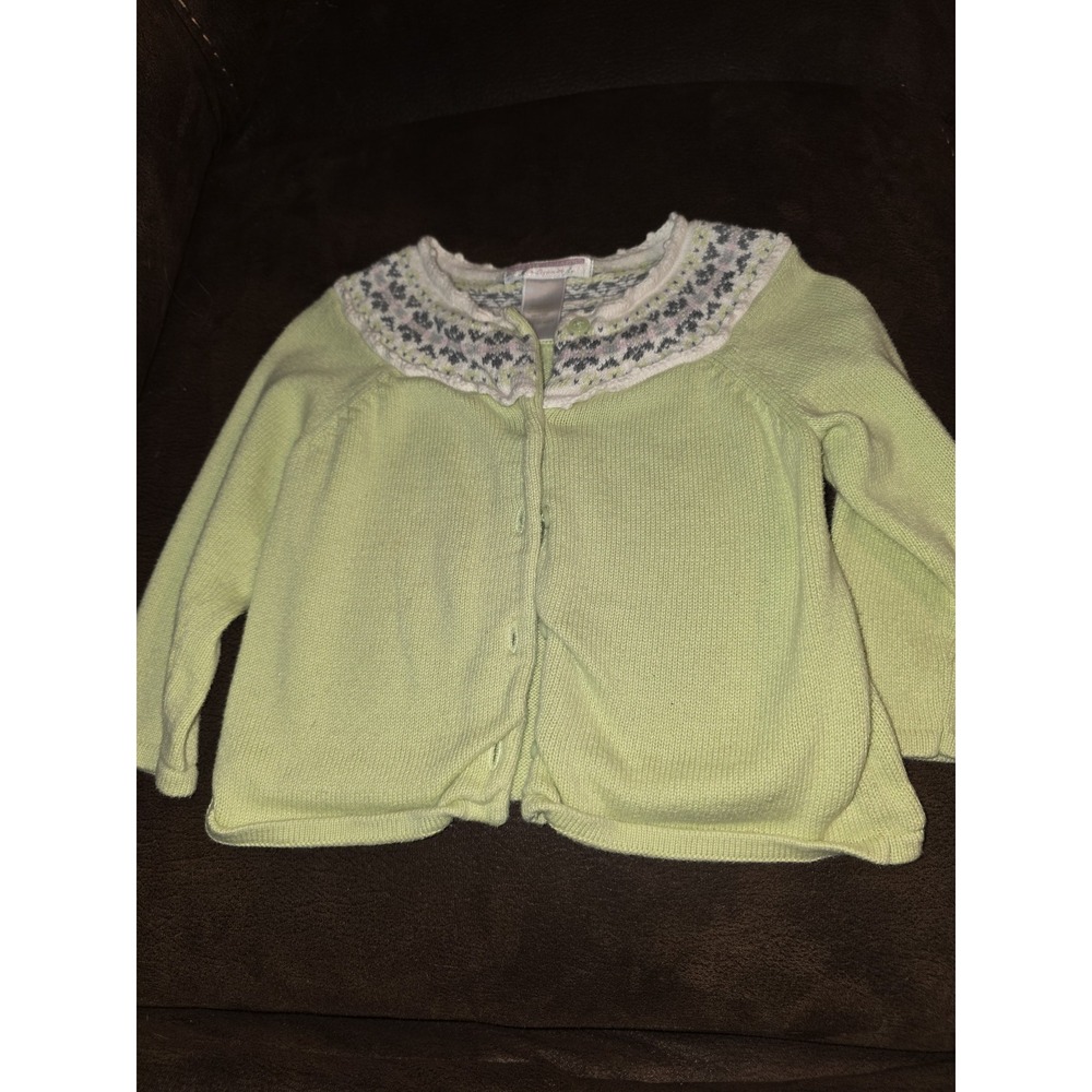 Janie and jack layette line winter bunny green sweater size 12 18 months